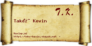 Takó Kevin névjegykártya
